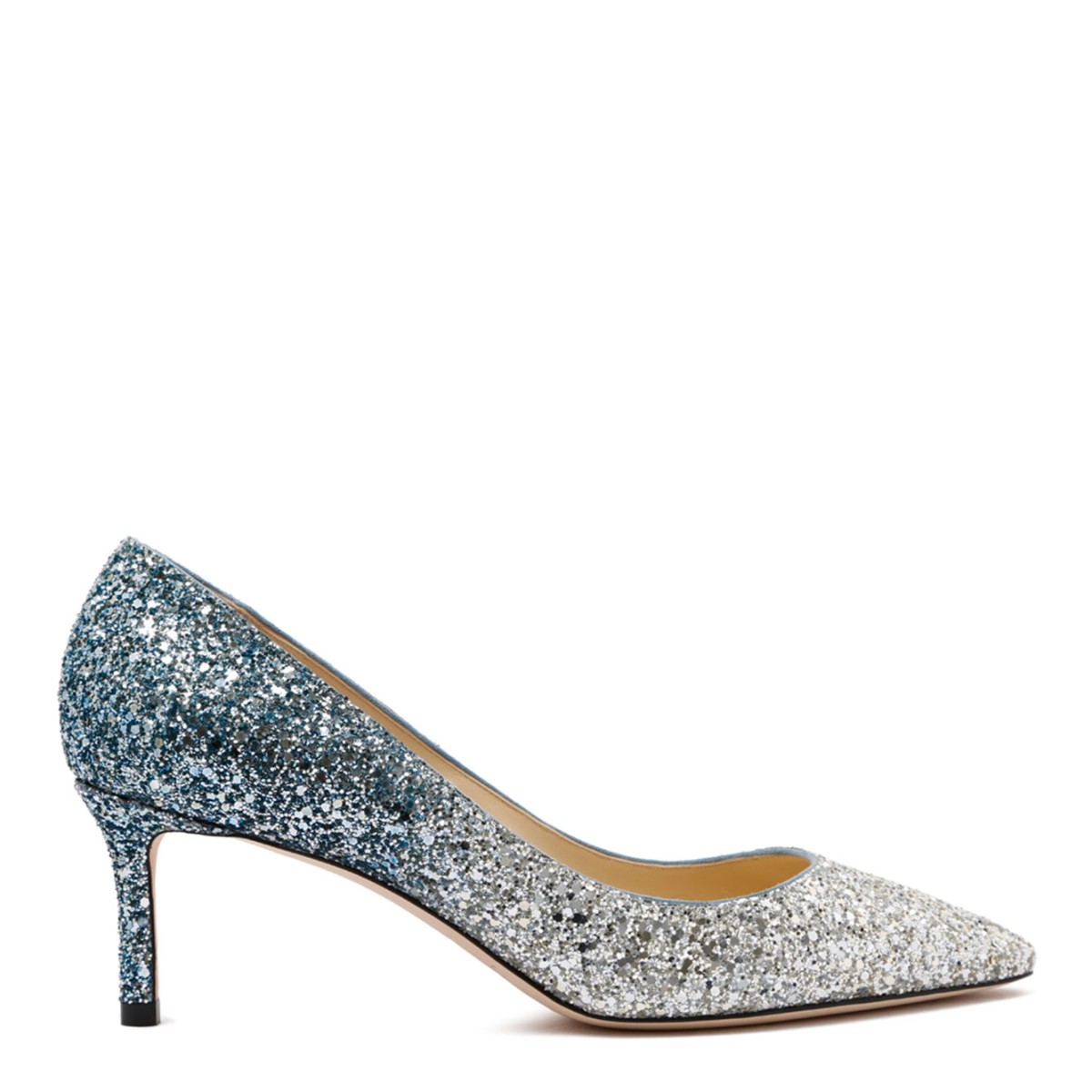 Coarse Glitter Fabric Pointed Pumps