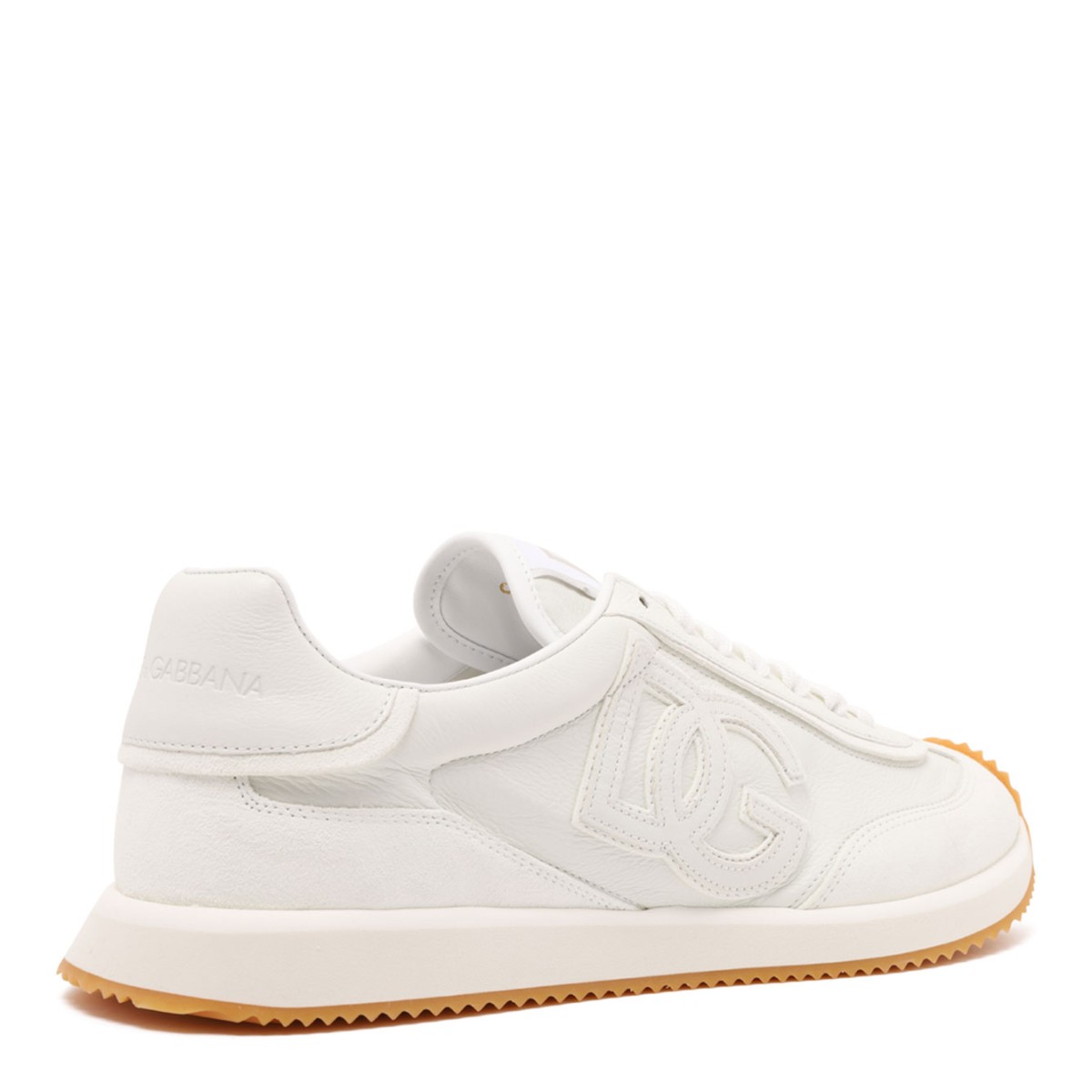 White DG Cushion Calfskin Sneaker