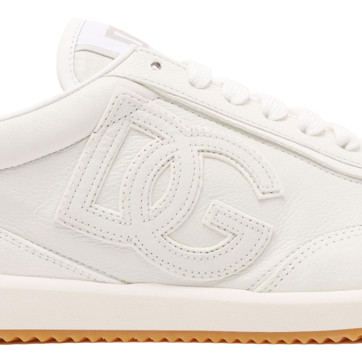 White DG Cushion Calfskin Sneaker