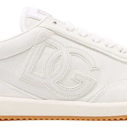 White DG Cushion Calfskin Sneaker