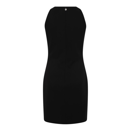 Black Jersey Crepe Stretch Miniskirt