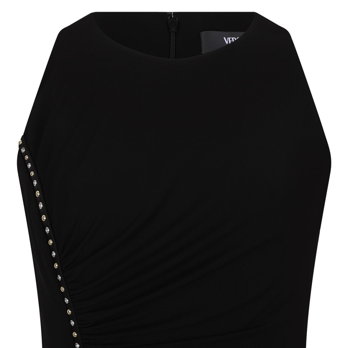 Black Jersey Crepe Stretch Miniskirt