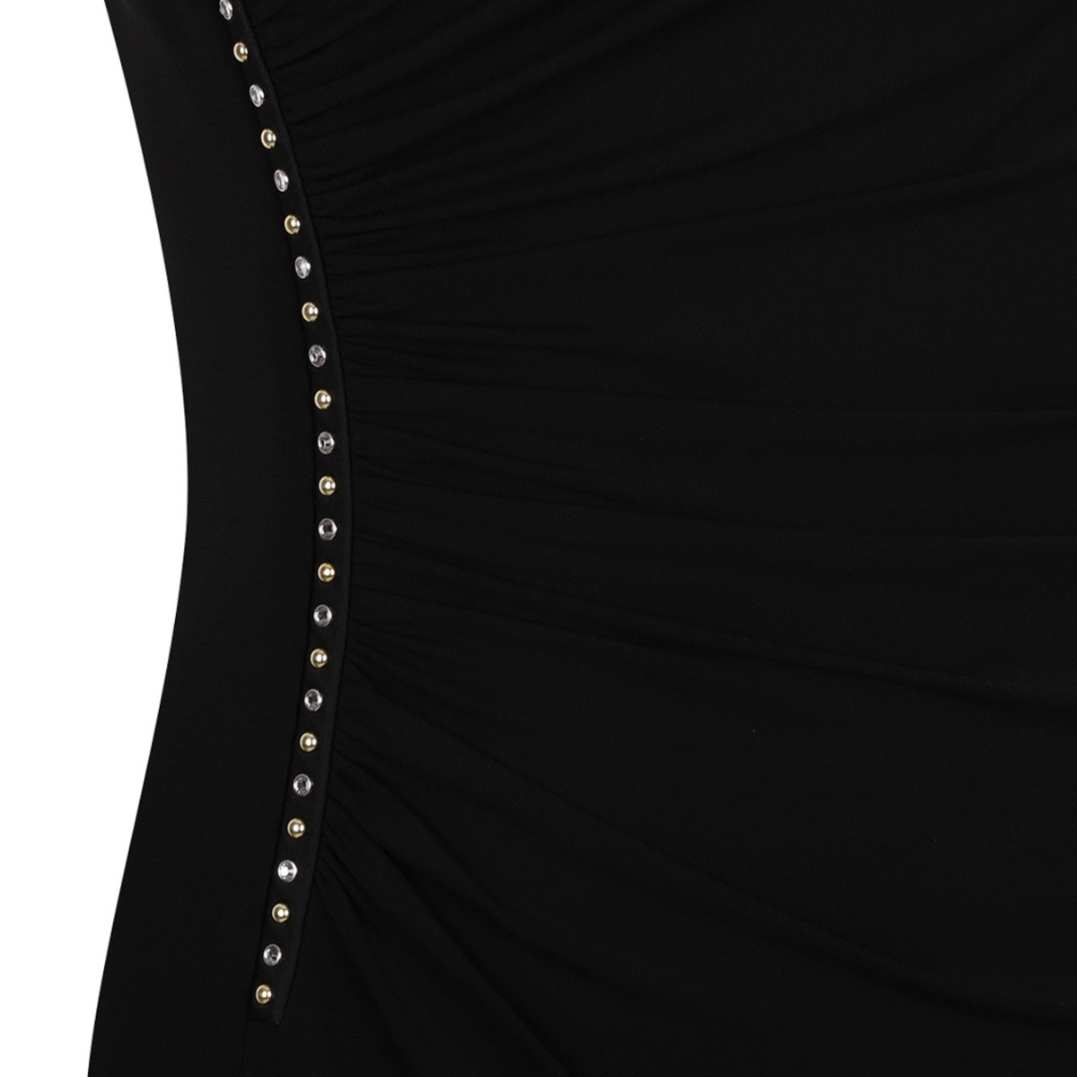 Black Jersey Crepe Stretch Miniskirt