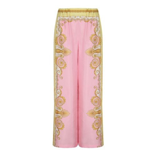 Multicolour Baroque Underwater Silk Pants