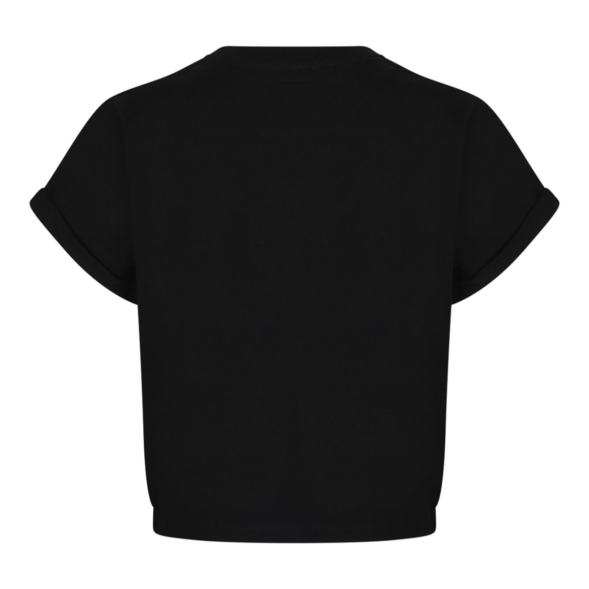 Black Cotton Cropped T-Shirt