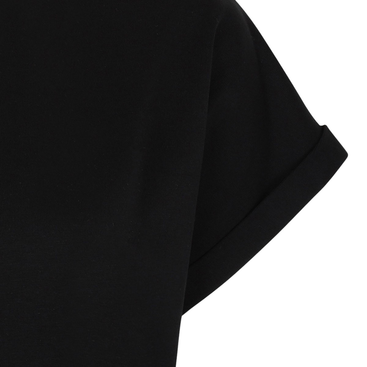 Black Cotton Cropped T-Shirt