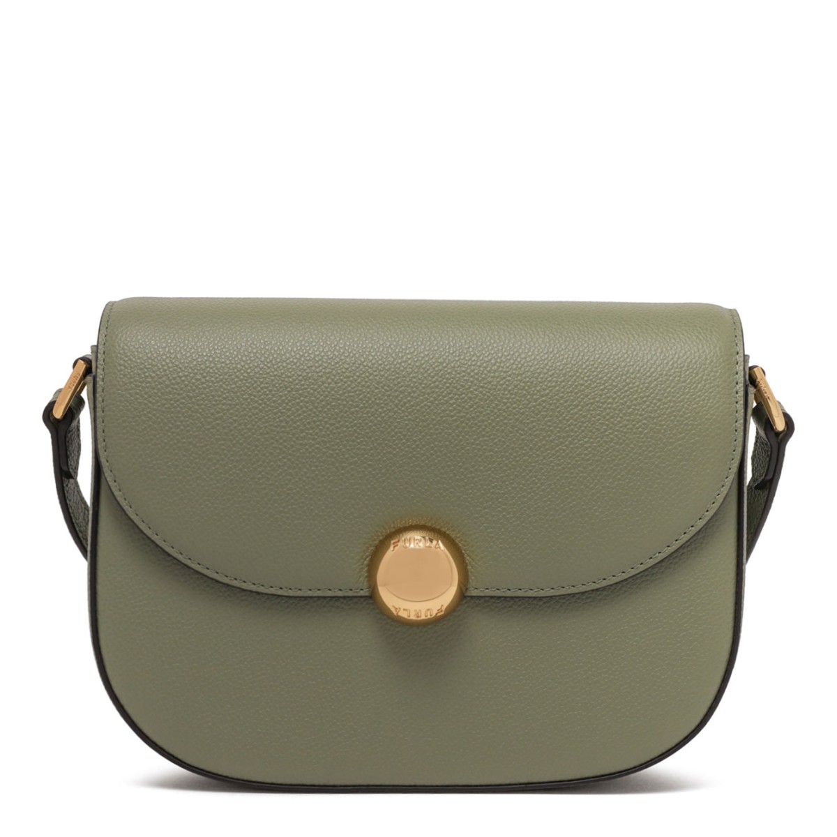 Avocado Curved-Flap Crossbody Bag