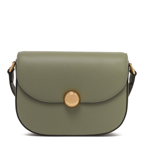 Avocado Curved-Flap Crossbody Bag