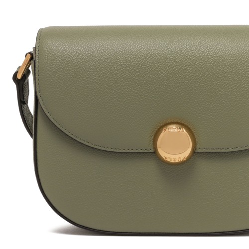 Avocado Curved-Flap Crossbody Bag