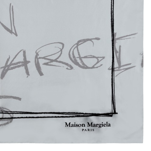 Dusty Sky Scribbled Numerical Silk Foulard 2