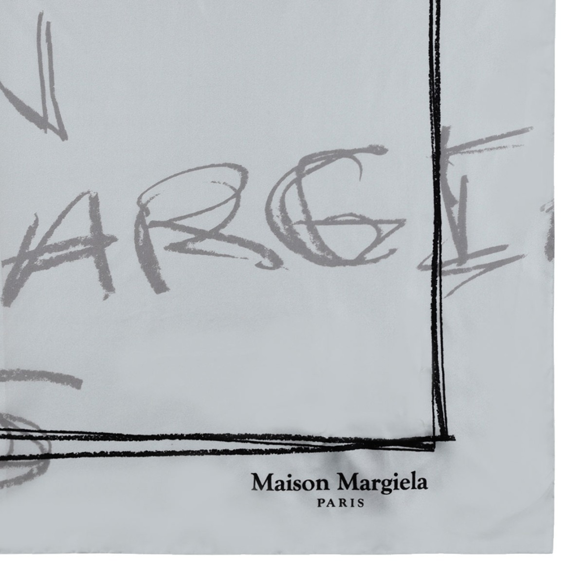 Dusty Sky Scribbled Numerical Silk Foulard