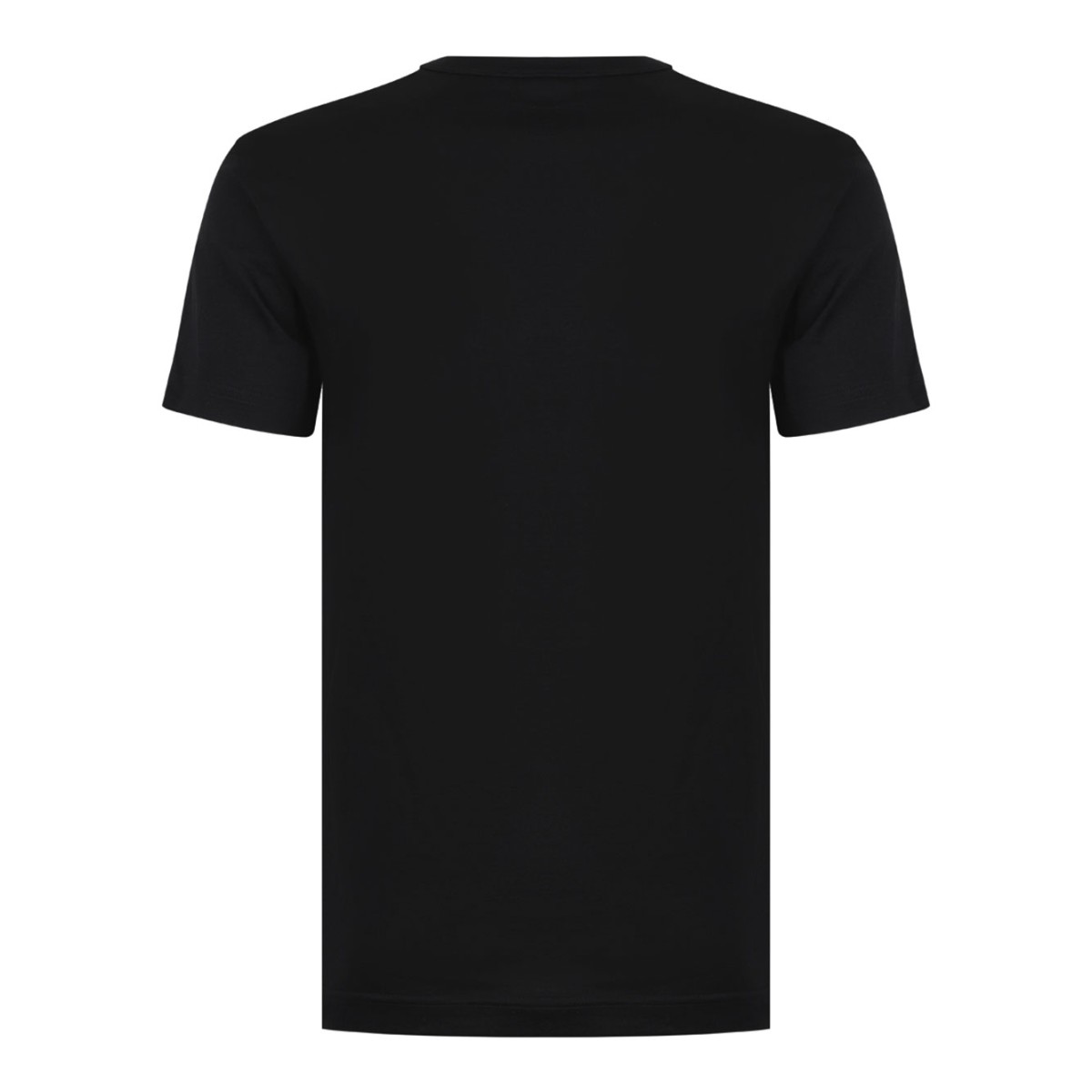 Black Cotton T-Shirt With Logo Embossed