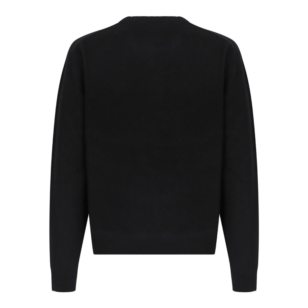 Black Intarsia Cashmere Knit Sweater