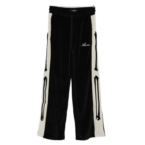 Black Bones Velvet-Effect Track Pants