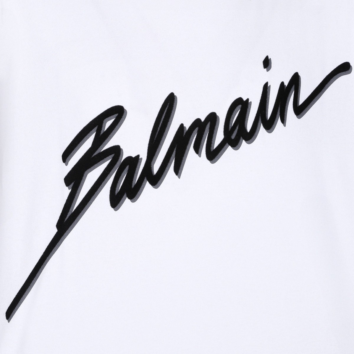 White and Black Letter Flock T-Shirt