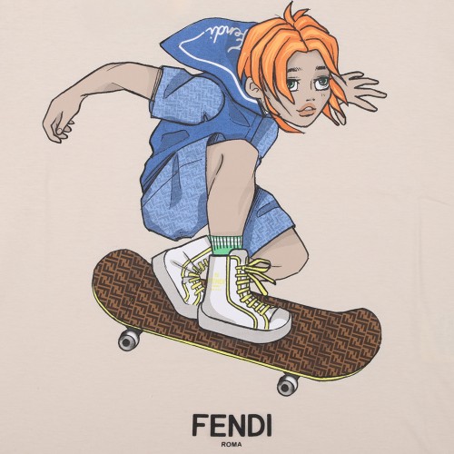 Light Beige Cotton Graphic Print T-Shirt