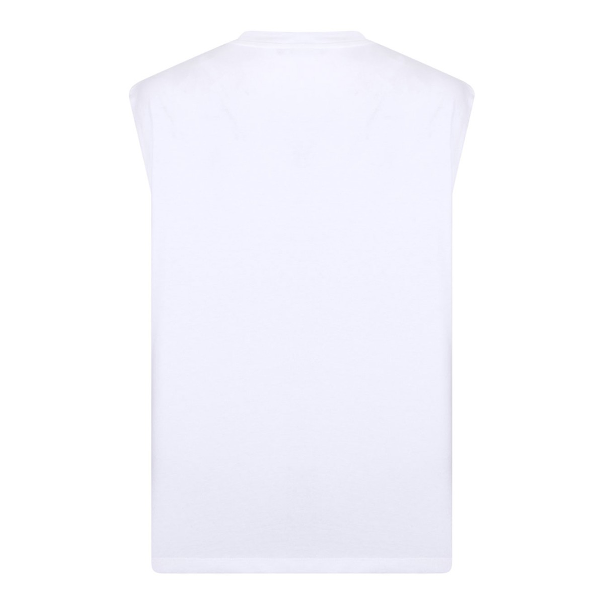 White and Black Casual Tank Top With Print