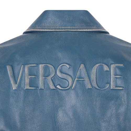 Petrol Blue Leather Jacket