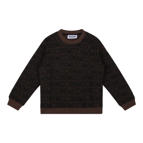 Coffee Brown and Black Tracksuit With Jacquard Logo