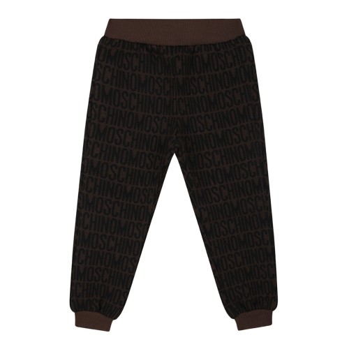 Coffee Brown and Black Tracksuit With Jacquard Logo
