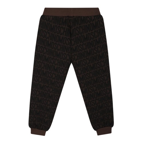 Coffee Brown and Black Tracksuit With Jacquard Logo