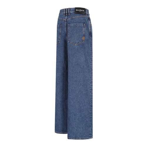 Blue Denim Wide Leg Jeans