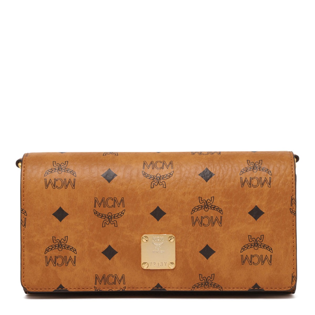 Cognac Aren Shoulder Bag in Visetos