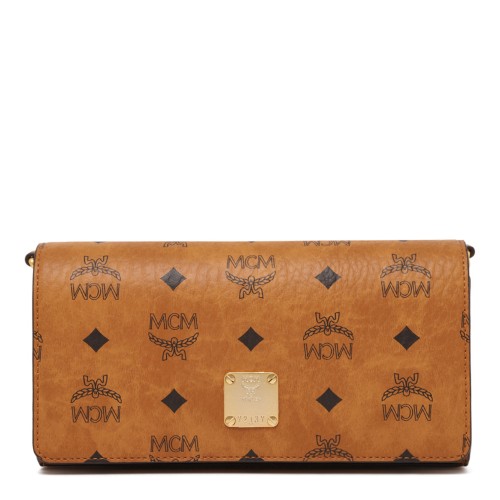 Cognac Aren Shoulder Bag in Visetos