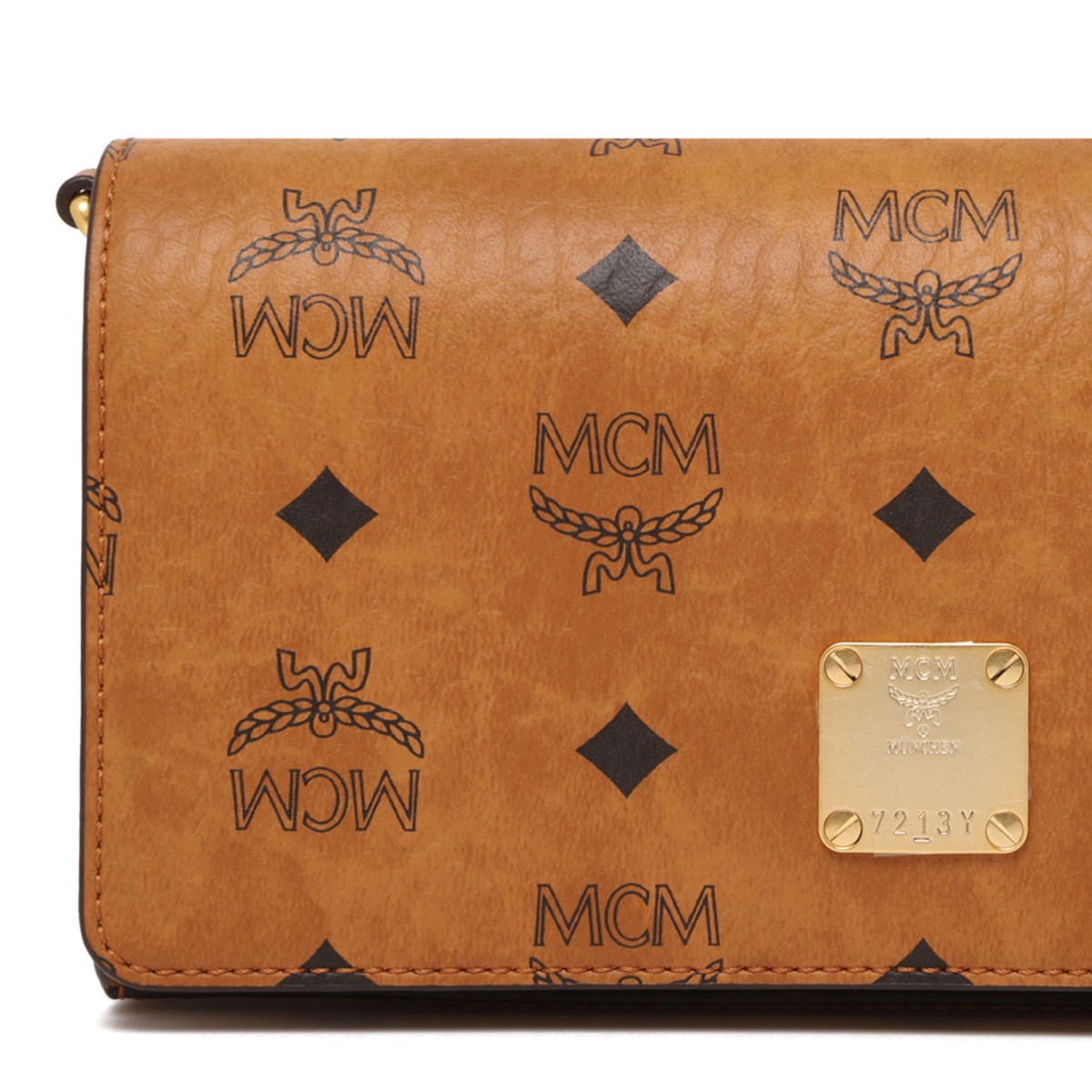 Cognac Aren Shoulder Bag in Visetos