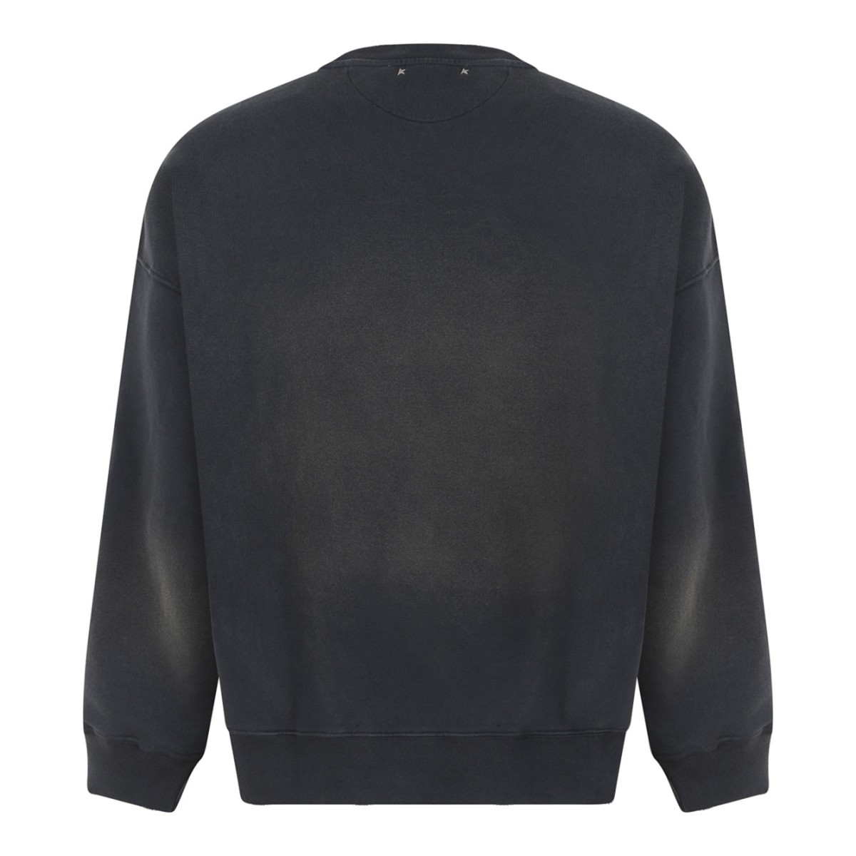 Dark Grey Cotton Sweatshirt With Logo Embroidery