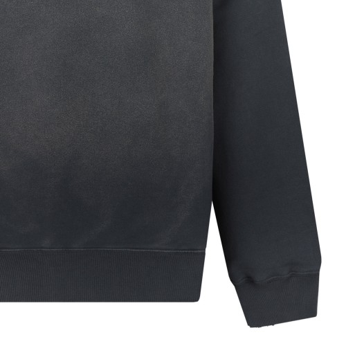 Dark Grey Cotton Sweatshirt With Logo Embroidery