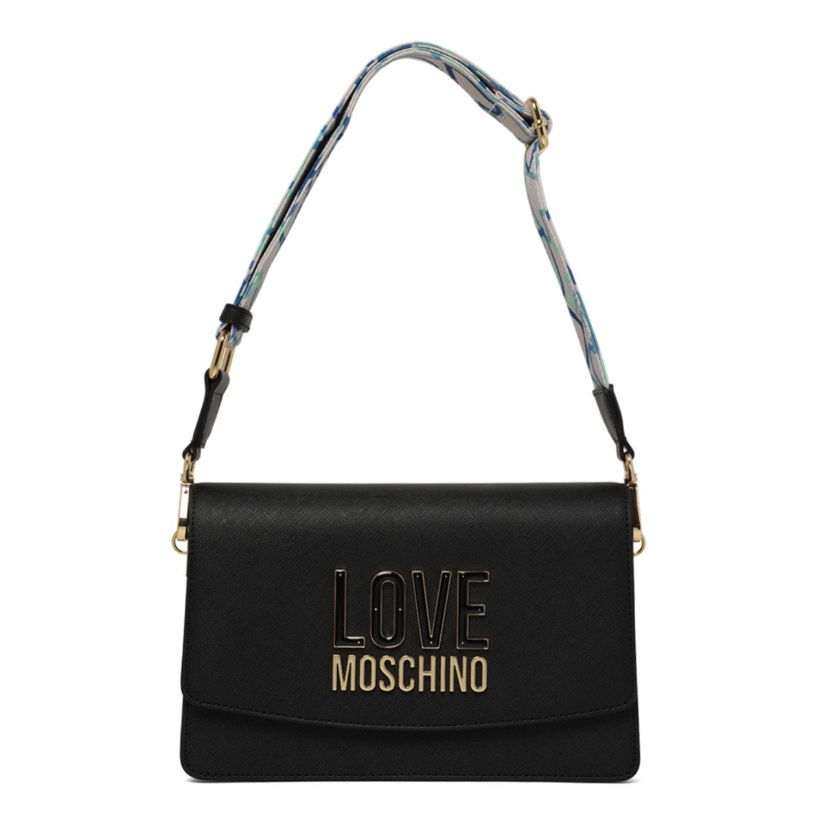 Black Shoulder Bag With Strap