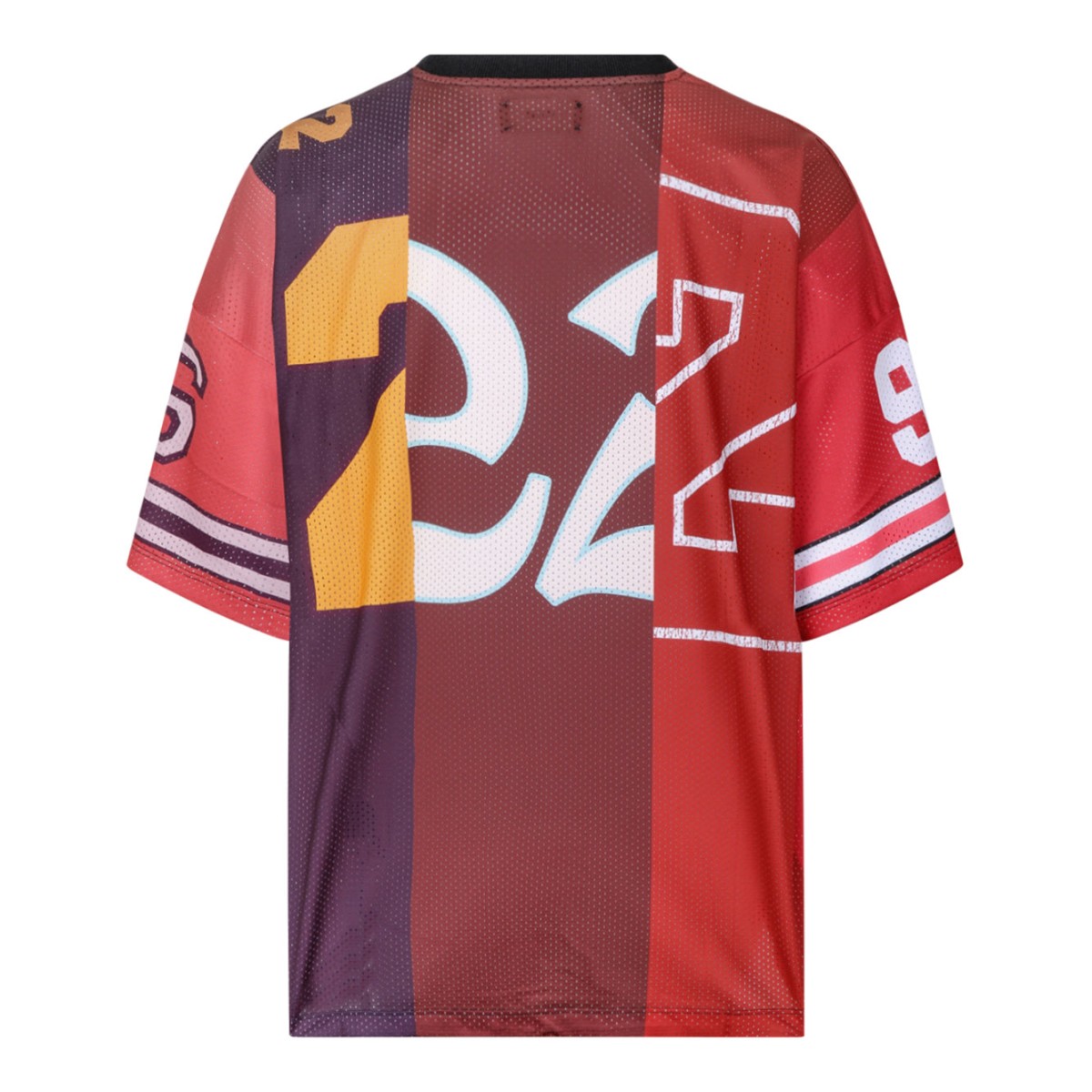 Red Spliced Oversized T-Shirt