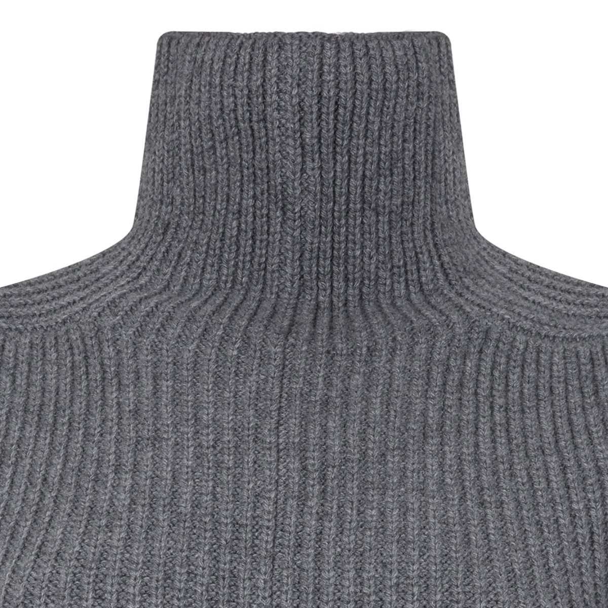 Grey Short-Sleeve Cashmere Dress