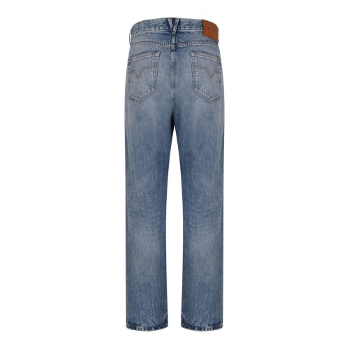 Light Blue Cotton Studded Jeans