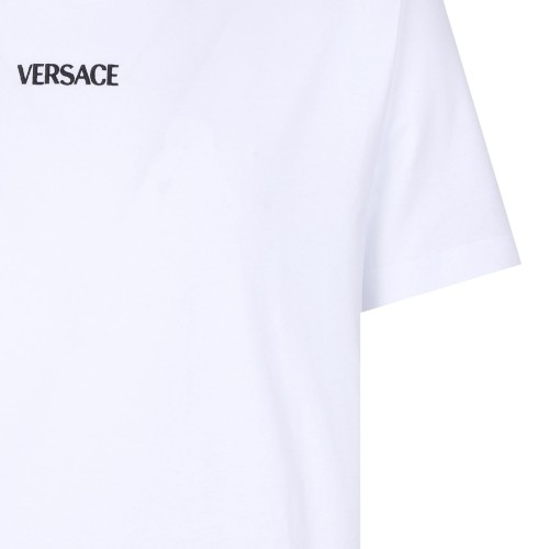 Optical White Slim-Fit Cotton Jersey T-Shirt With Embroidery