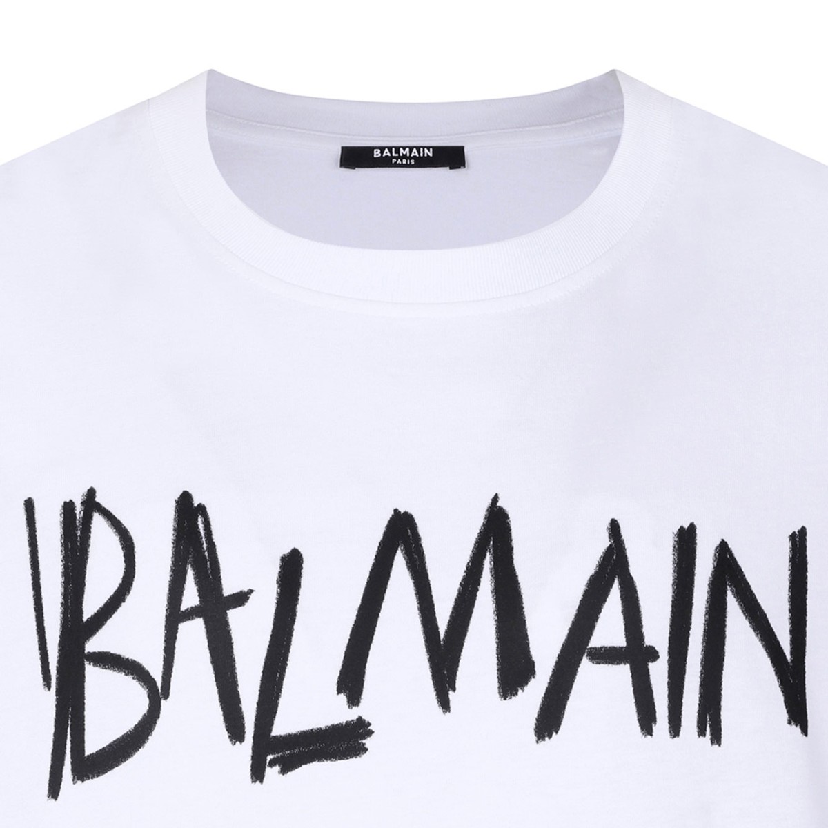 White and Black Cotton Graphic Printed T-Shirt