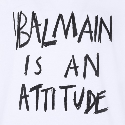 White and Black Cotton Graphic Printed T-Shirt