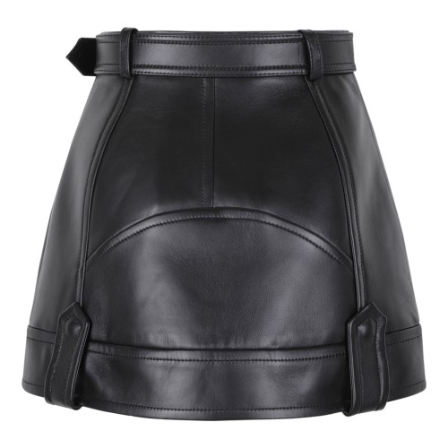 Black Biker-Style Miniskirt In Nappa Leather 2
