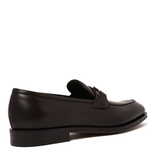 Brown Loafer With Gancini Buckle Loafers