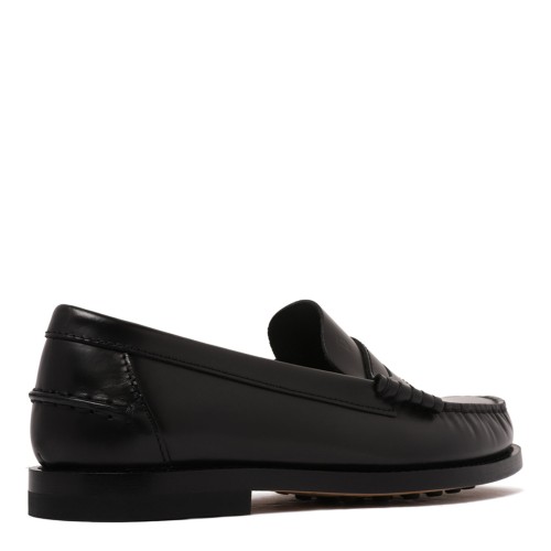 Black Leather Penny Loafers
