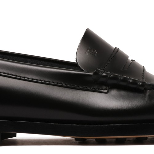 Black Leather Penny Loafers
