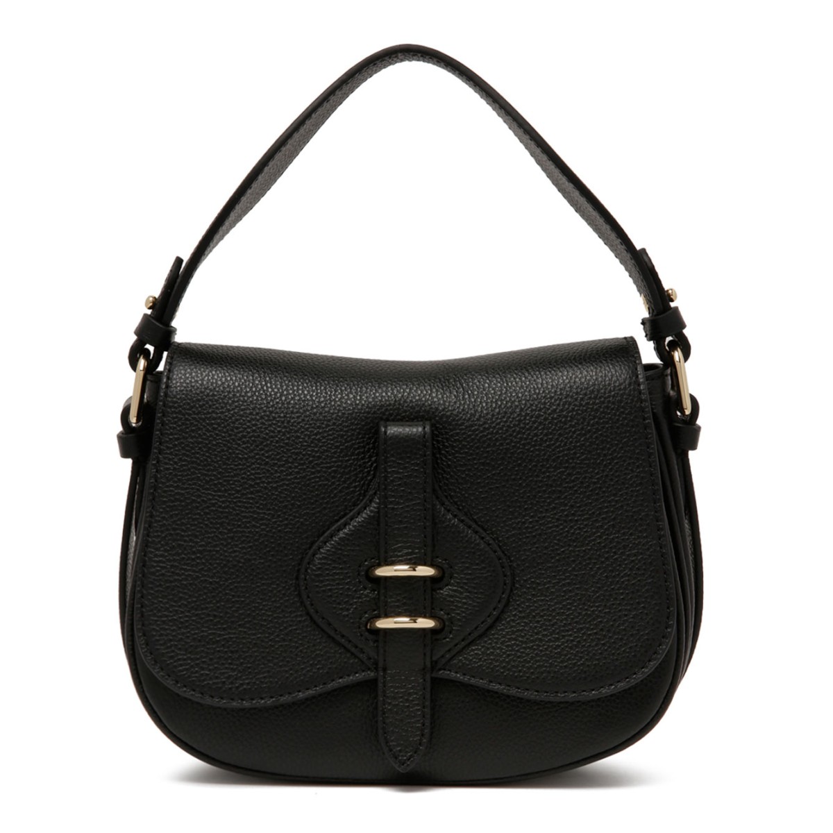 Black Micro-Grained Leather Mavery Small Bag