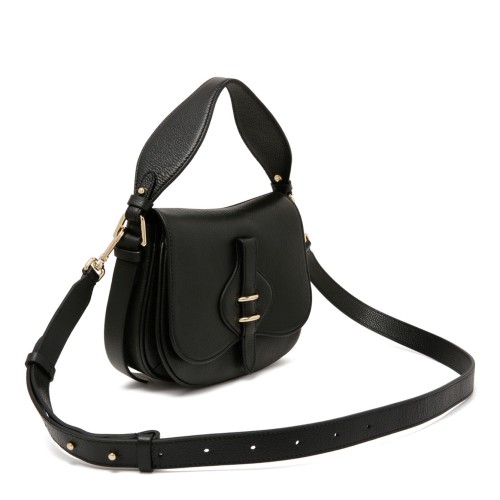 Black Micro-Grained Leather Mavery Small Bag