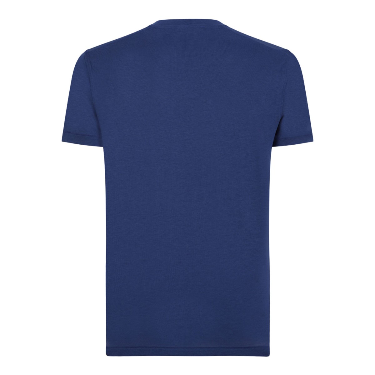 Prussian Blue Lyocell Cotton Blend Crew Neck T-Shirt