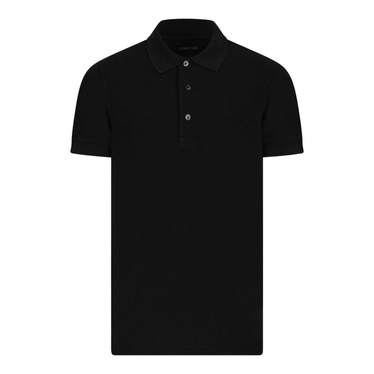 Black Plain Cotton Polo Shirt