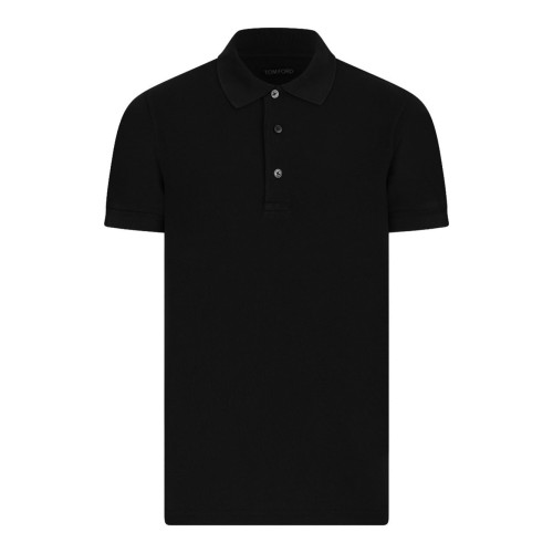 Black Plain Cotton Polo Shirt