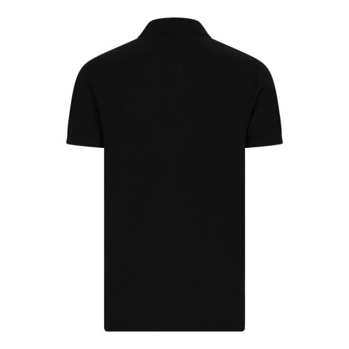 Black Plain Cotton Polo Shirt 2