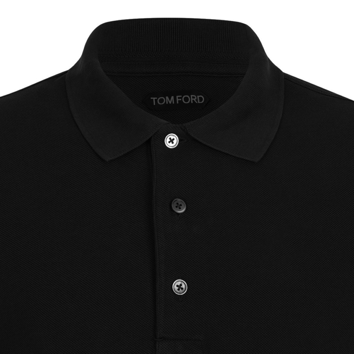 Black Plain Cotton Polo Shirt