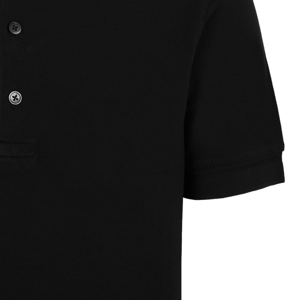 Black Plain Cotton Polo Shirt